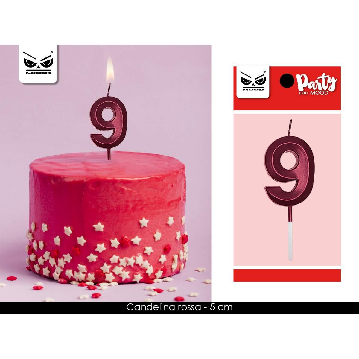 Candelina rossa num 9