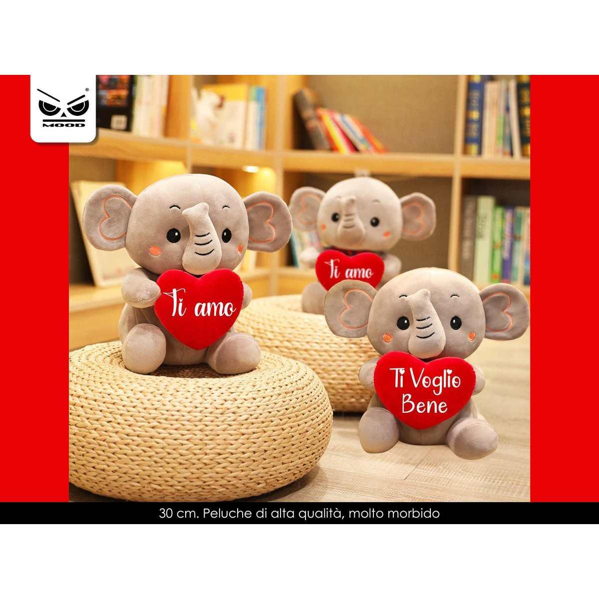 Peluche elefante cuore 20cm