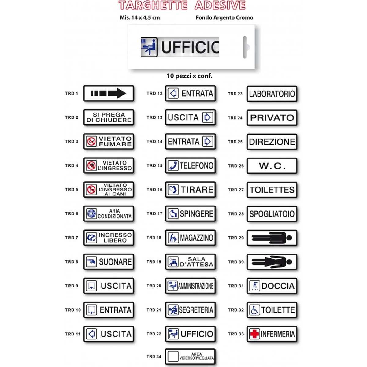 TARGHE ADESIVE 14X4.5 donna
