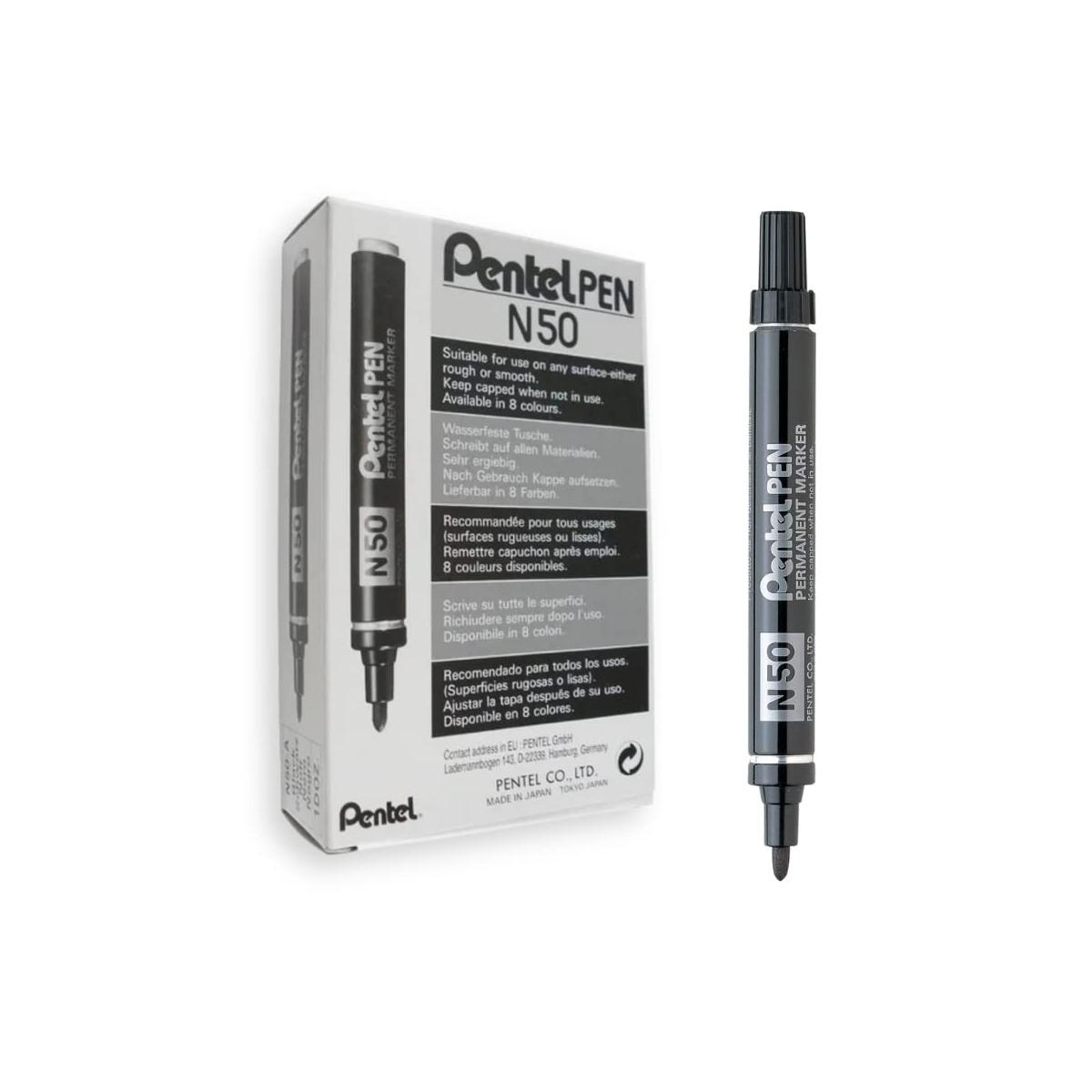 Marcatore pentel pen n50 nero pz.12