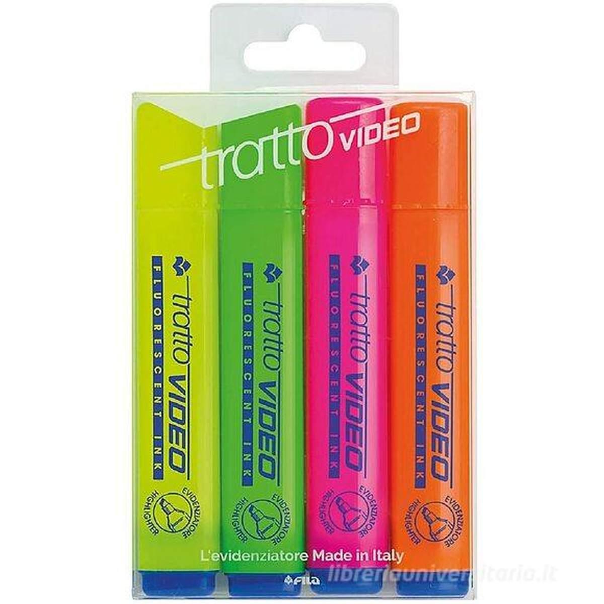 Tratto video evidenziatori busta 4 pz.