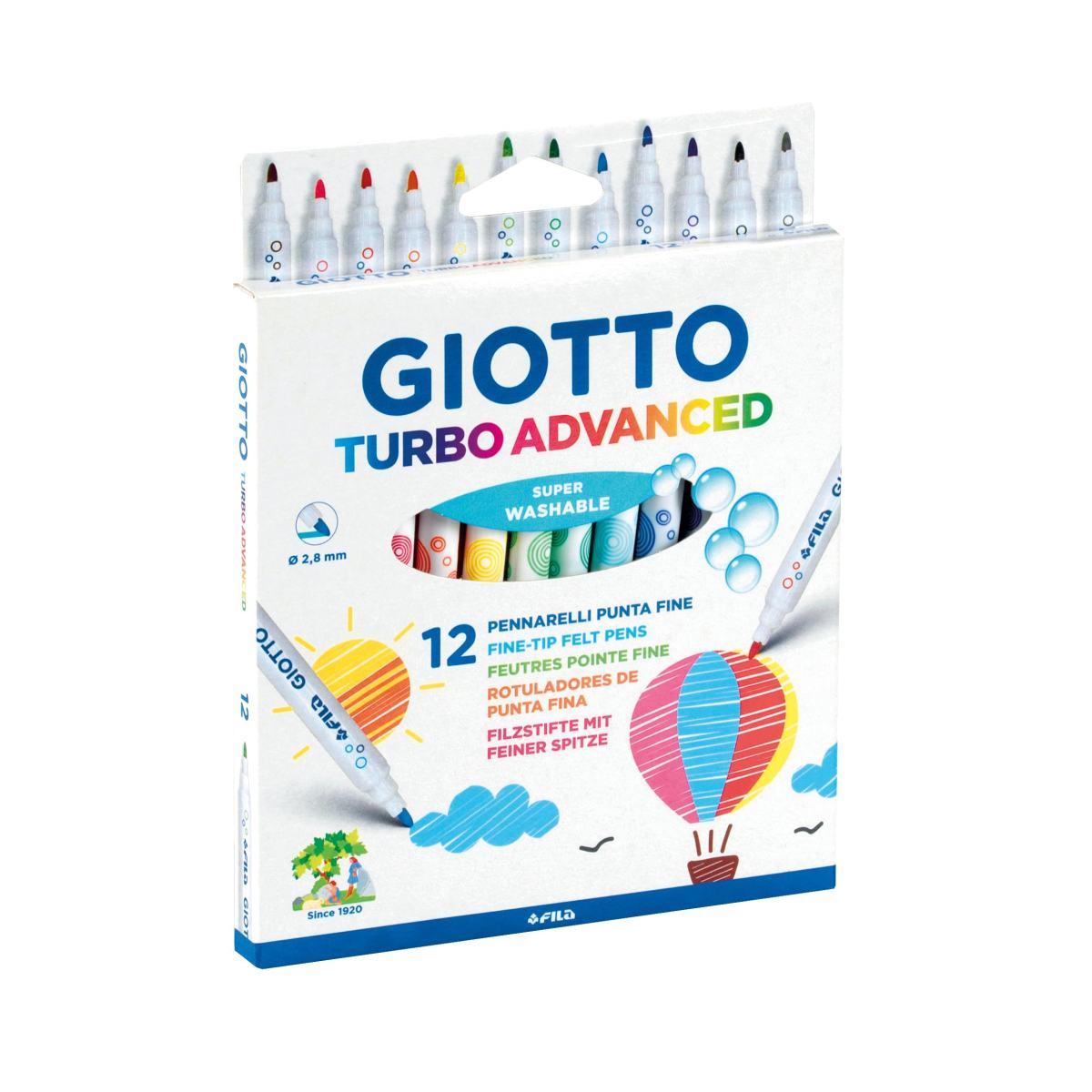 Giotto pennarelli turbocolor advanced 12pz
