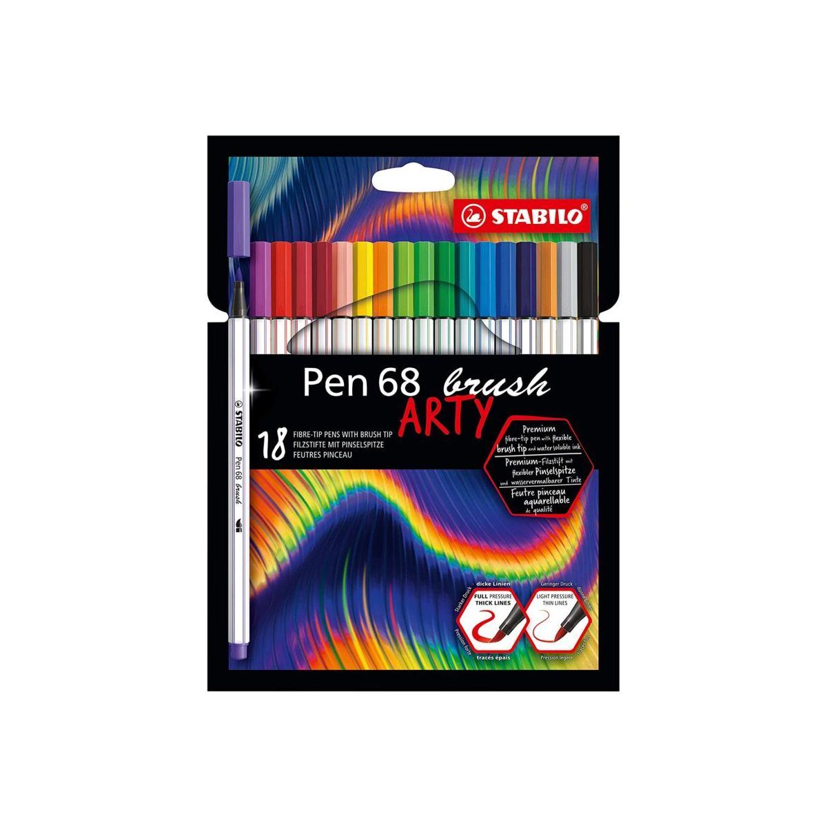 Stabilo pen 68 brush  arty da 18 pz