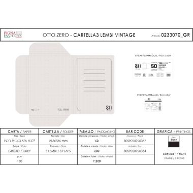 Cartella  c/lembi 25x35 vint. pz.50 gr.180 grigio
