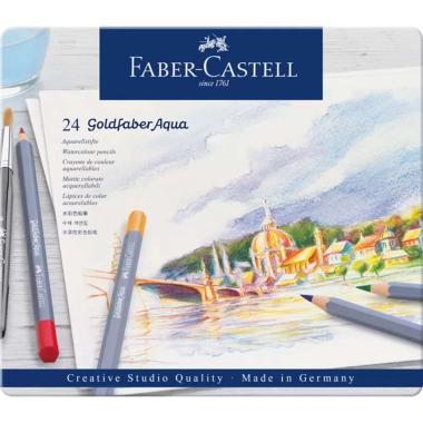 Pastelli acquarellabili goldfaber da 24 in scat metallo