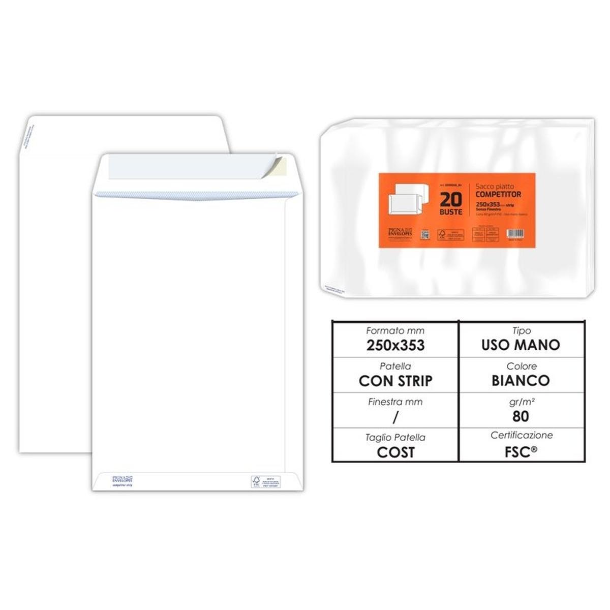 BUSTE A SACCO COMPETITOR 80GR 25X35 pz20