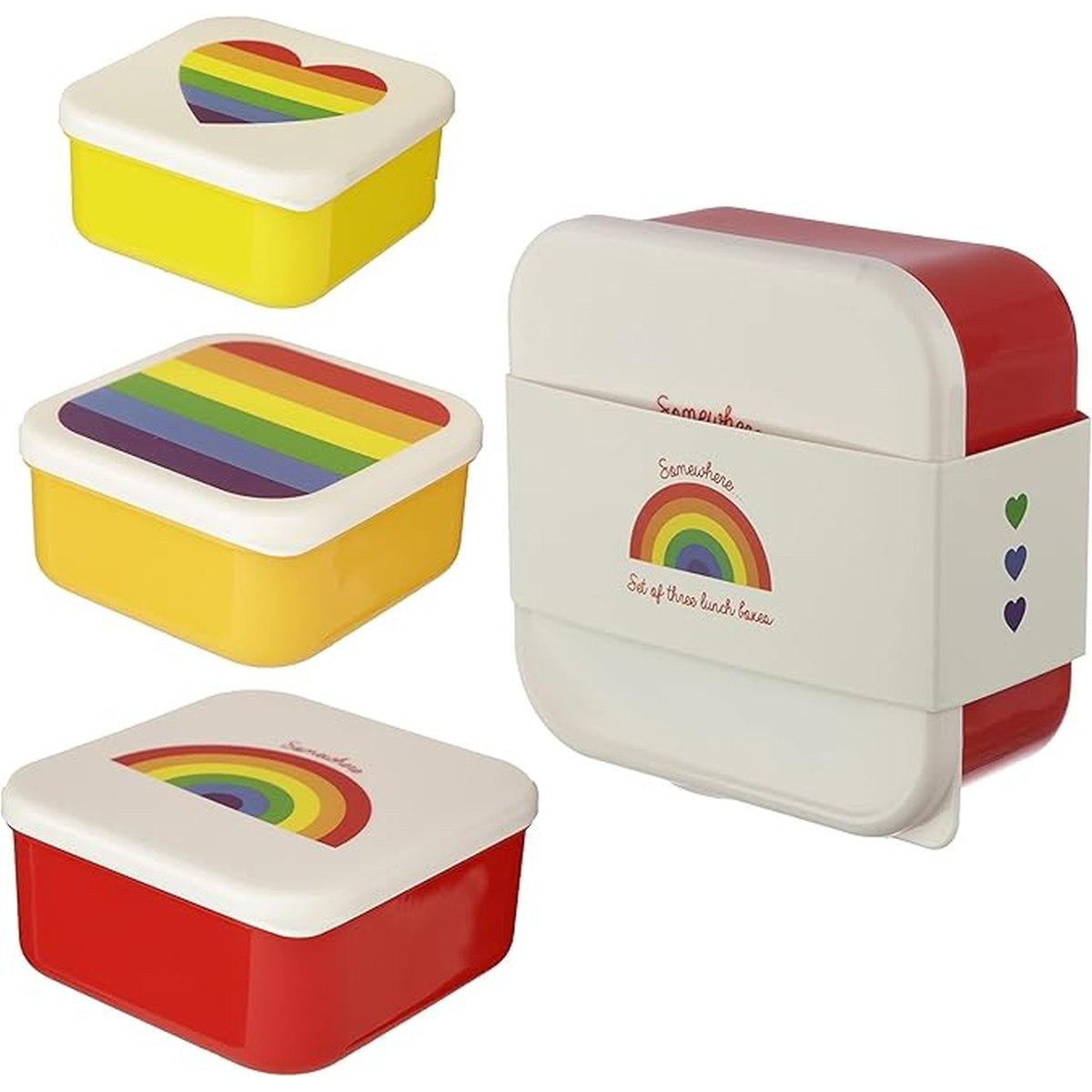 Set 3 contenitori per alimenti arcobaleno