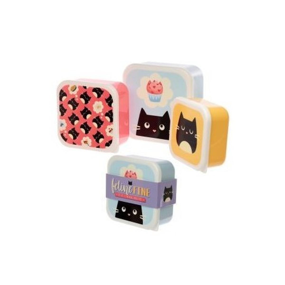 Set 3 contenitori per alimenti m/l/xl gatto nero