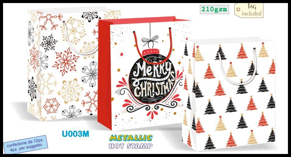 Shopper natale stampa met 26.5x33x13