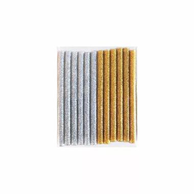 Blister 12 stick colla a caldo 7mm glitter oro
